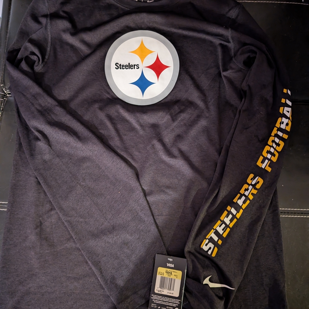 Pittsburgh Steelers Men's Dri Fit Long Sleeve Shirt Size S, NWT